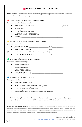 Lo que realmente significa Liderar en tiempos de crisis 1 Ficha de Contactos de Emergencia